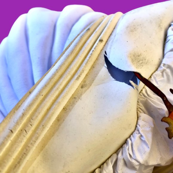 Vintage Womens White Swim Bathing Turban Latex Polyester Pleated DAMAGED - Picture 10 of 12